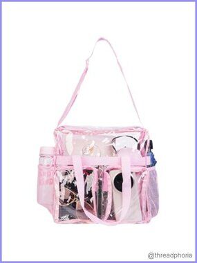 Clear Stadium Approved Tote Bag with Zipper Crossbody Adjustable Strap